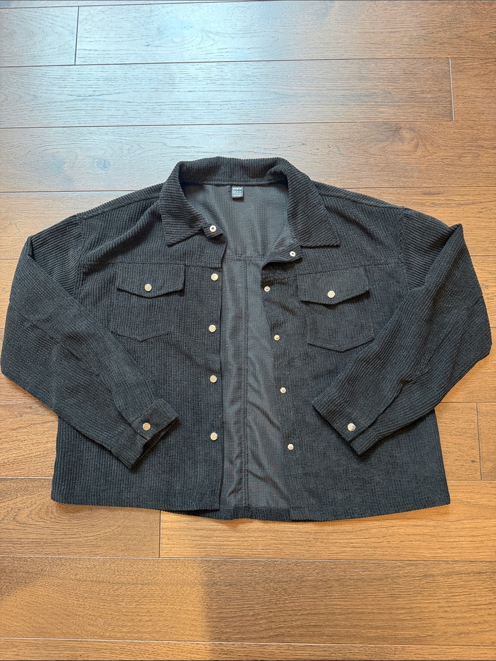 SHEIN Black Corduroy Jacket Size Large - C33-029